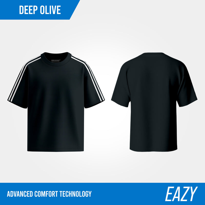 HOOLIGANS T-Shirt Oversized Boxy Linea EAZY 195 - Deep Olive