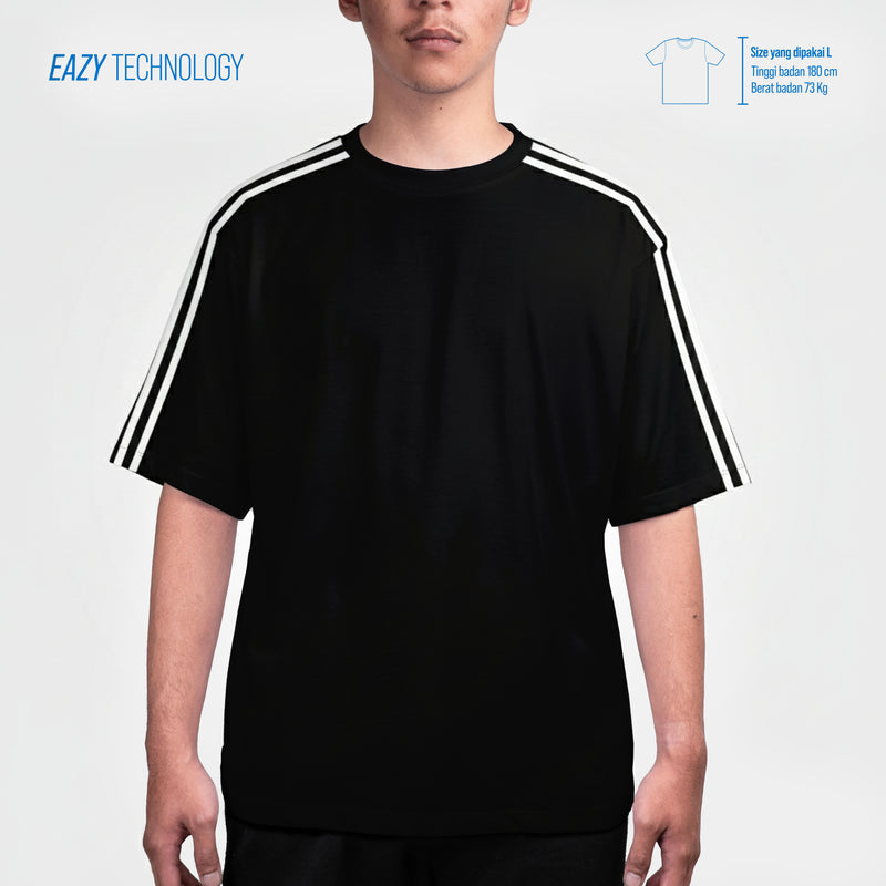 HOOLIGANS T-Shirt Oversized Boxy Linea EAZY 195 - Jet Black