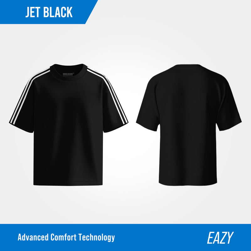 HOOLIGANS T-Shirt Oversized Boxy Linea EAZY 195 - Jet Black