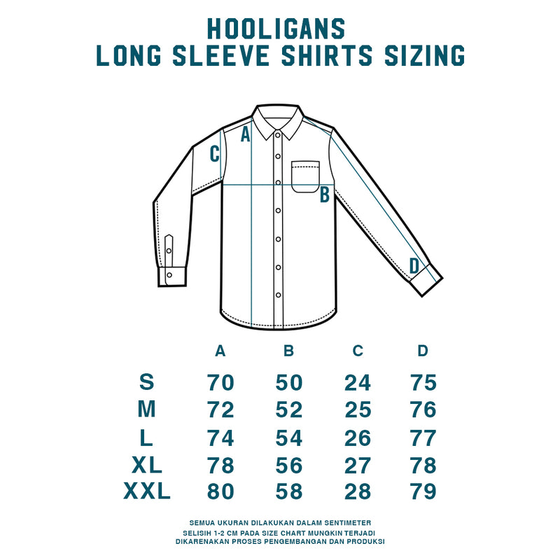 Hooligans Kemeja Koko LS - Mane PJ Blue