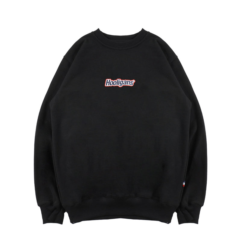 Hooligans Sweater Crewneck Bold Italic Layer Black