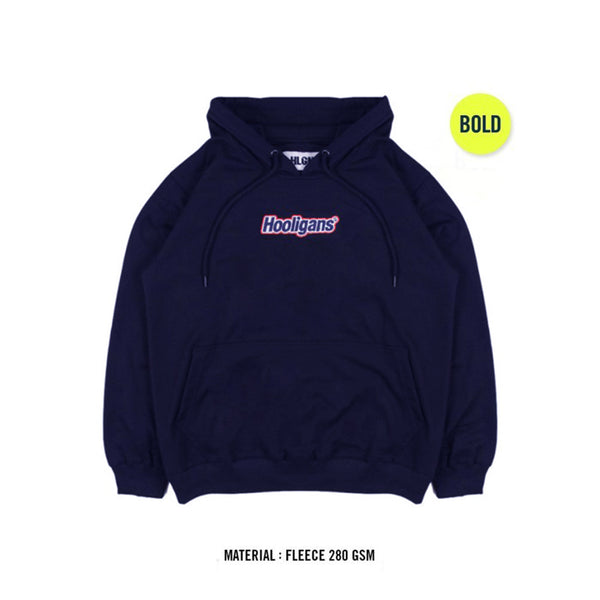 HOOLIGANS Hoodie Bold Italic Layer Navy