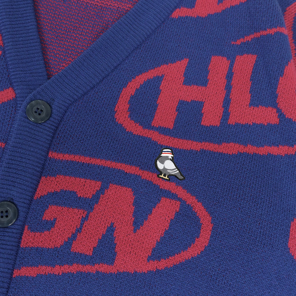 Hooligans Knit Sweater Cardigan Vortex Blue Pink