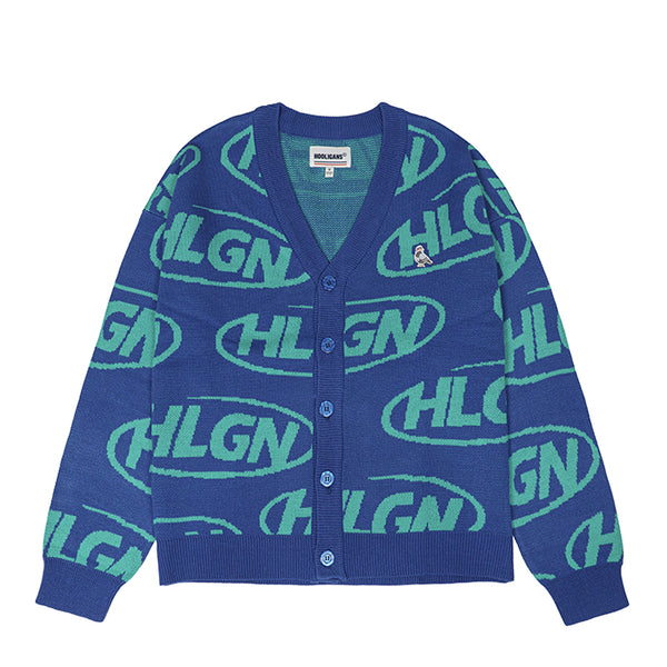 Hooligans Knit Sweater Cardigan Vortex Blue Green