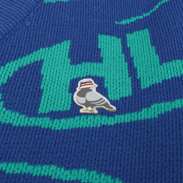 Hooligans Knit Sweater Cardigan Vortex Blue Green