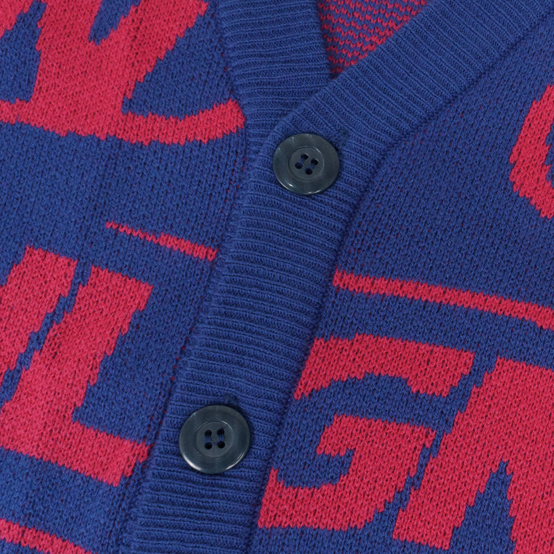 Hooligans Knit Sweater Cardigan Vortex Blue Pink