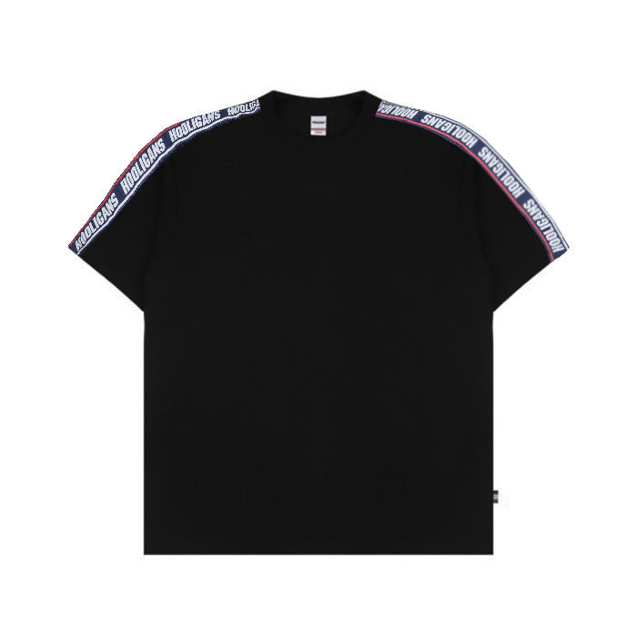 HOOLIGANS T-Shirt Tape Brand Black