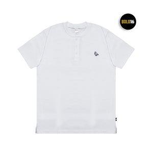 HOOLIGANS T-Shirt Henley Henry - White