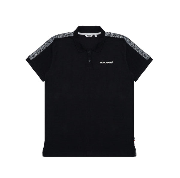 HOOLIGANS Polo Shirt Tape Paisley Black