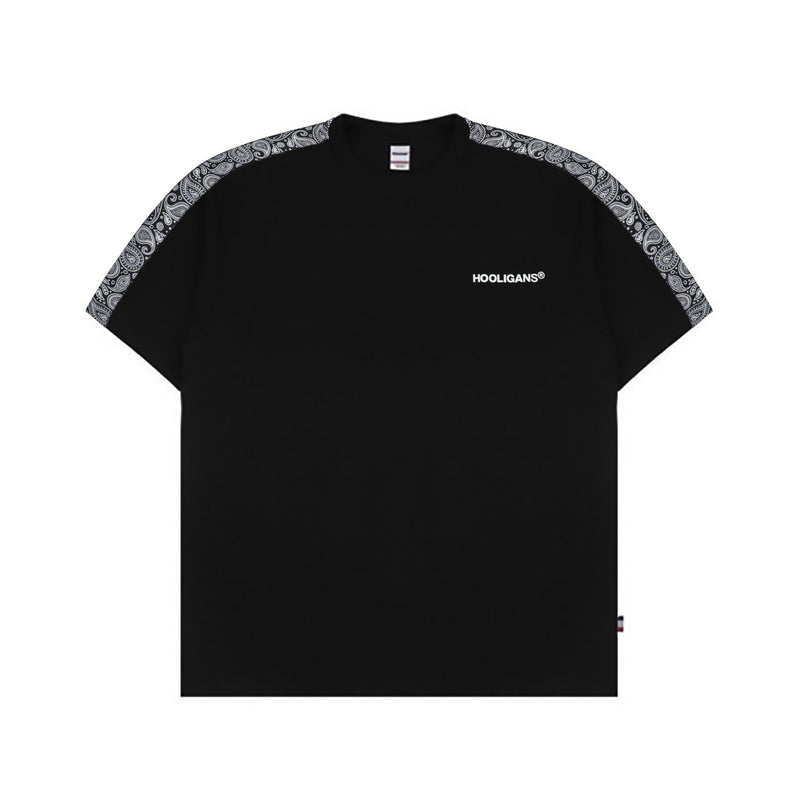 HOOLIGANS T-Shirt Tape Paisley Black