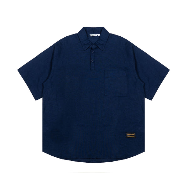 Hooligans Kemeja SS Boxy Oversized Figo - Navy