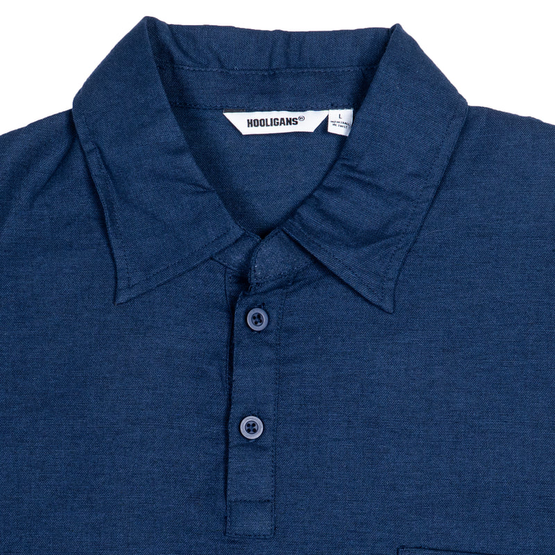 Hooligans Kemeja SS Boxy Oversized Figo - Navy