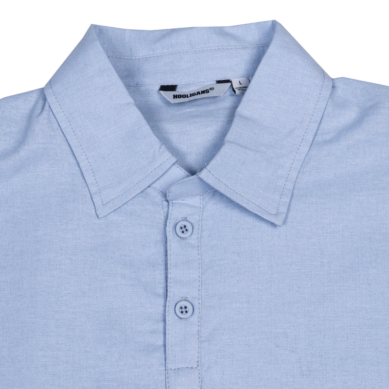 Hooligans Kemeja SS Boxy Oversized Figo - Light Blue