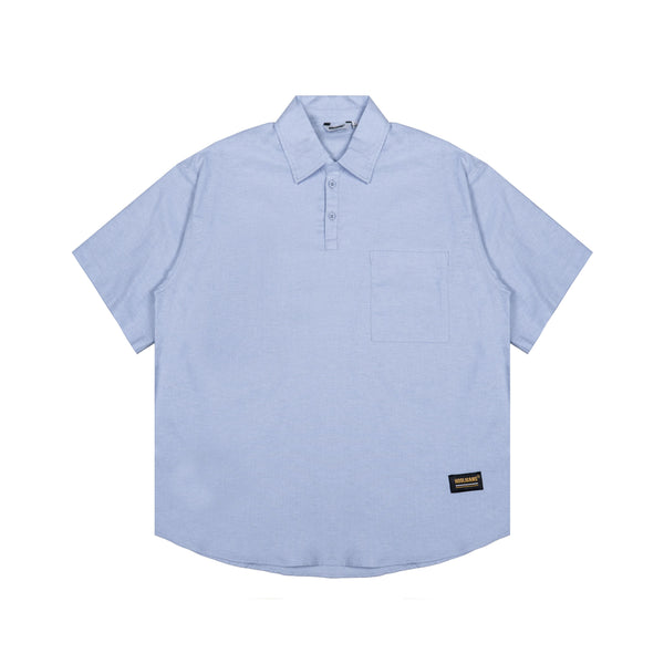 Hooligans Kemeja SS Boxy Oversized Figo - Light Blue