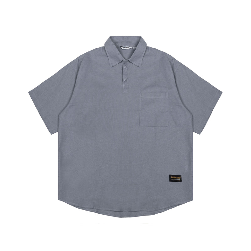 Hooligans Kemeja SS Boxy Oversized Figo - Gray