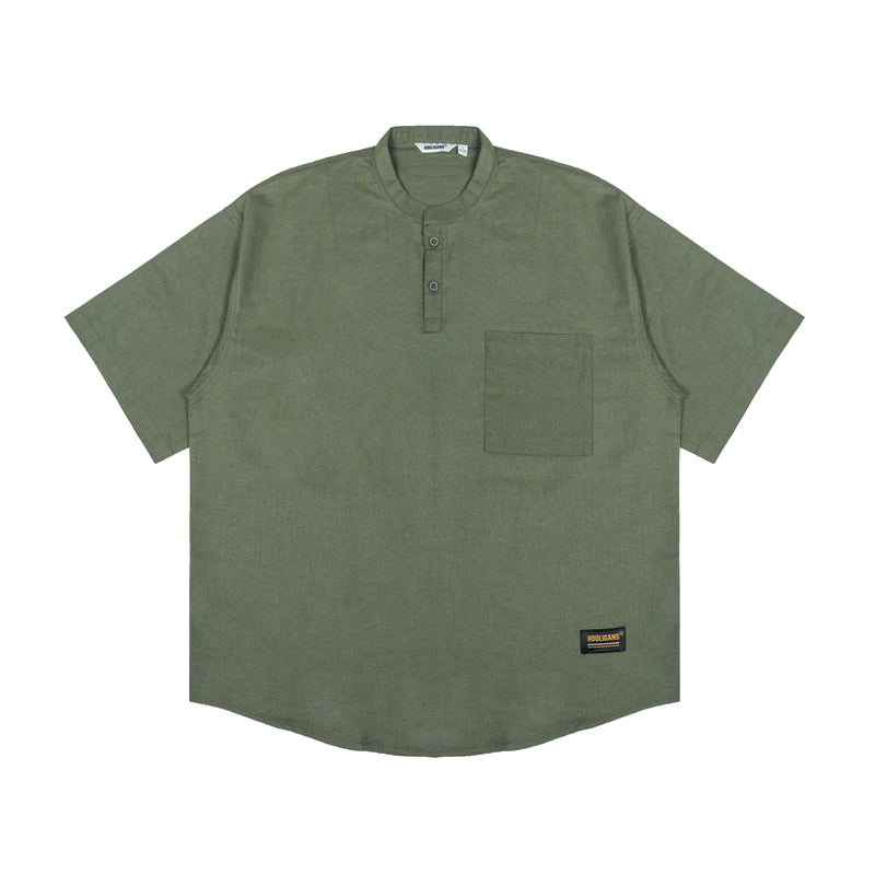 Hooligans Kemeja Koko SS Boxy Oversized Zizou - Army