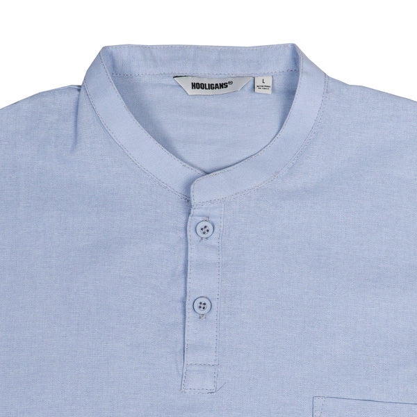 Hooligans Kemeja Koko SS Boxy Oversized Zizou - Light Blue