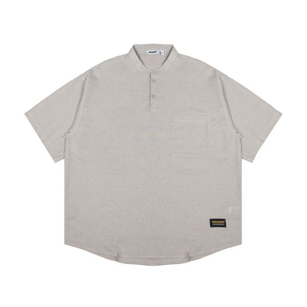 Hooligans Kemeja Koko SS Boxy Oversized Zizou - Soft Beige