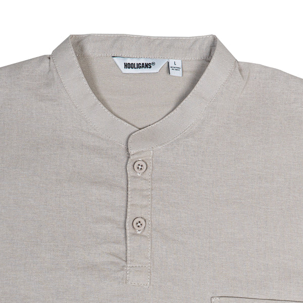 Hooligans Kemeja Koko SS Boxy Oversized Zizou - Soft Beige