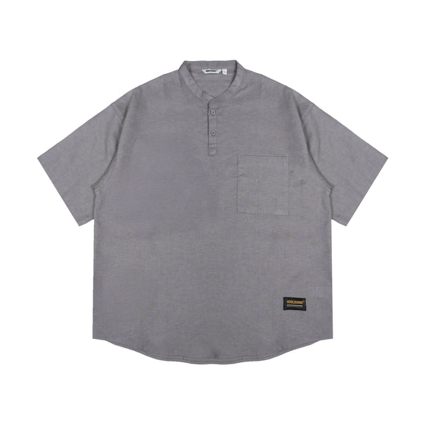 Hooligans Kemeja Koko SS Boxy Oversized Zizou - Stone Gray
