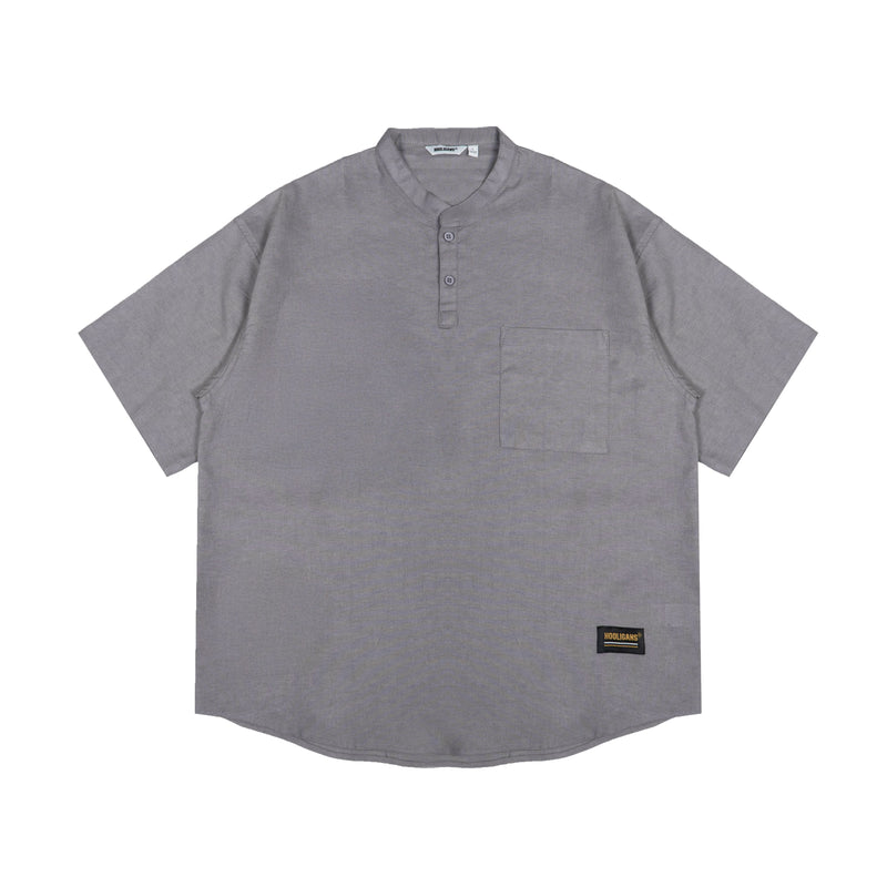Hooligans Kemeja Koko SS Boxy Oversized Zizou - Stone Gray