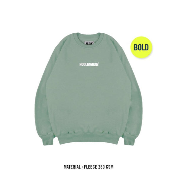 HOOLIGANS Sweater Crewneck Bold Speziale - Sage Green