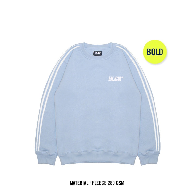 BOLD LINEA DUSTY BLUE- CREWNECK