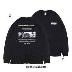 LS SNC LINE BLACK T-SHIRT