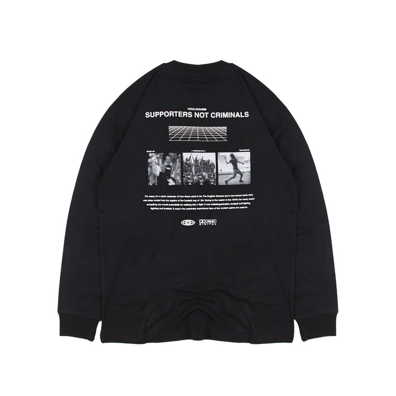 LS SNC LINE BLACK T-SHIRT